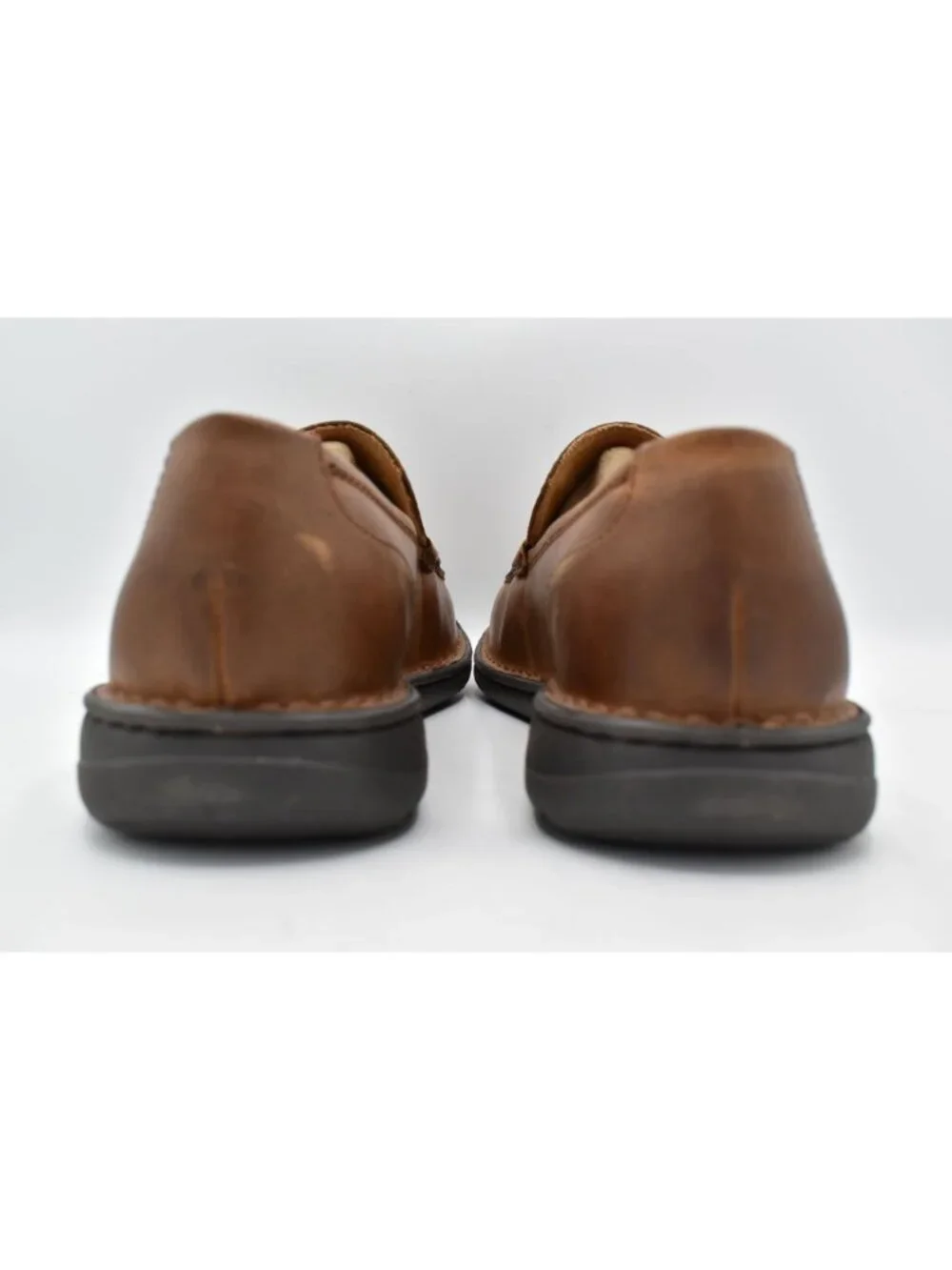 Born Mens Size 9.5 Thatcher Rust Full Grain Leather‎ Dark Brown Loafers Shoes